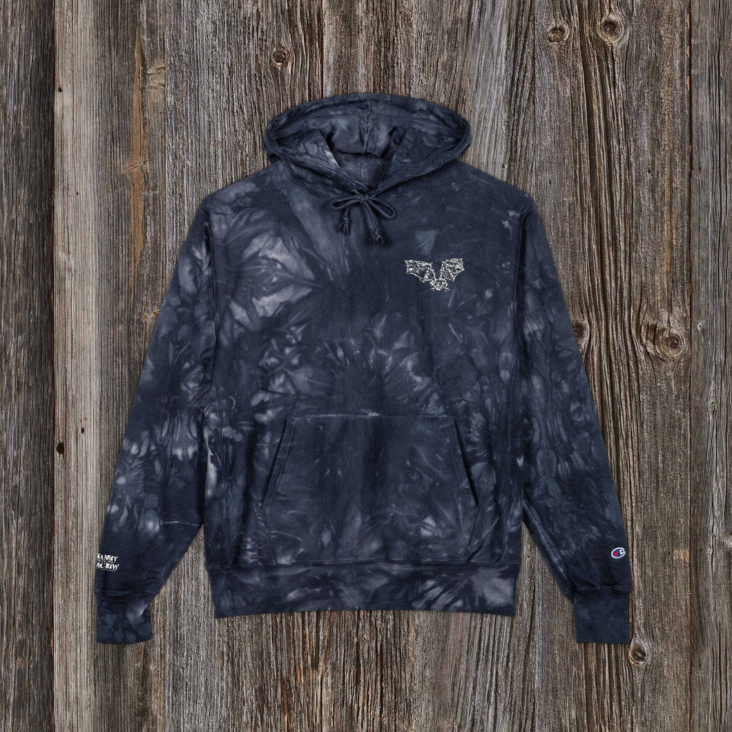 Brand New Limited! Champion® Bat Logo Art Embroidered Tie Dye Sweatshirt